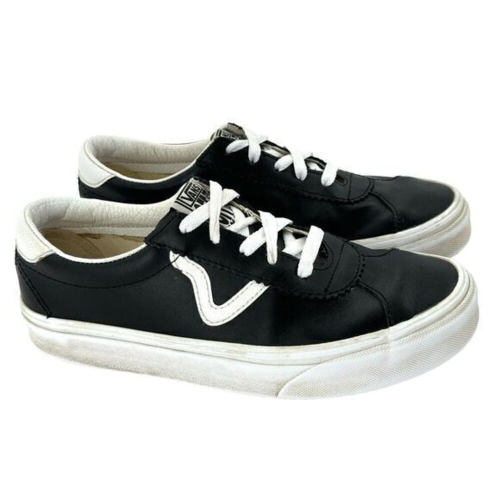 Vans Sport 73 LX Black Unisex Leather Shoes Sneakers Women 's Size 7 Men's 5.5